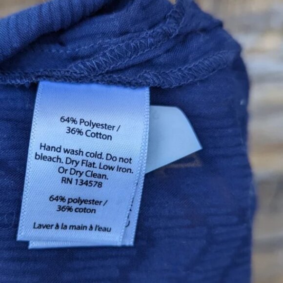 Vineyard Vines Tunic Cover Up Womens Navy Blue Linear Whale Tail Burnout Medium - Picture 3 of 9